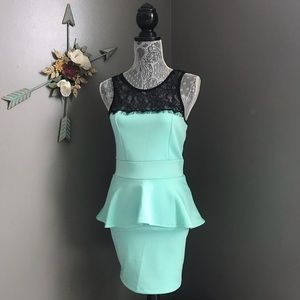 Peplum mint/Black Dress!
